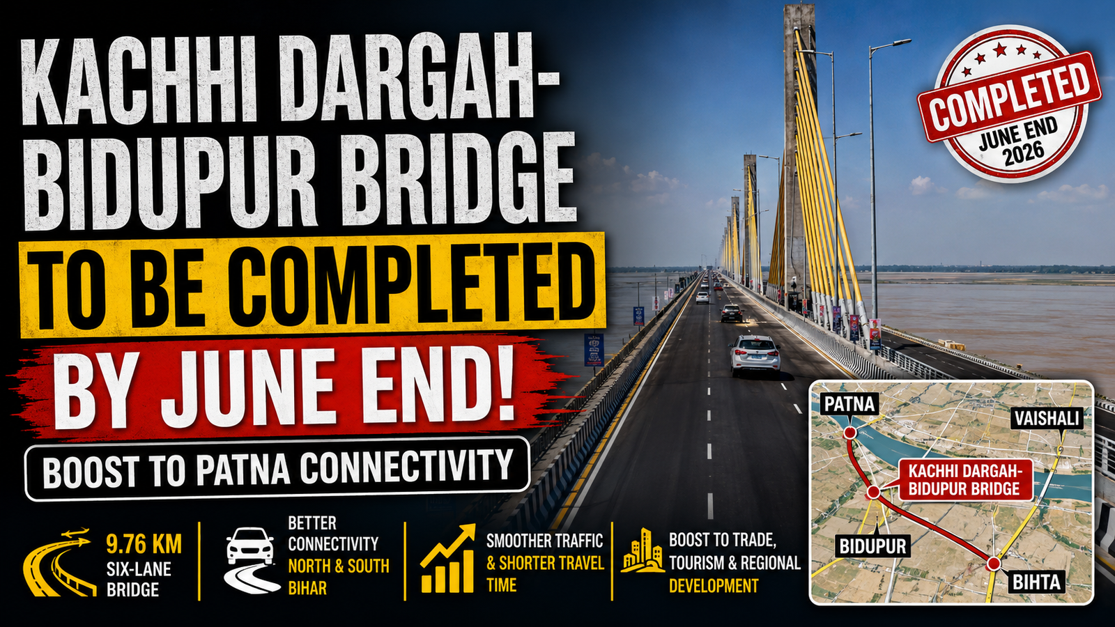 Kachhi Dargah-Bidupur Bridge in Bihar: India's Longest Extradosed River Bridge Nears